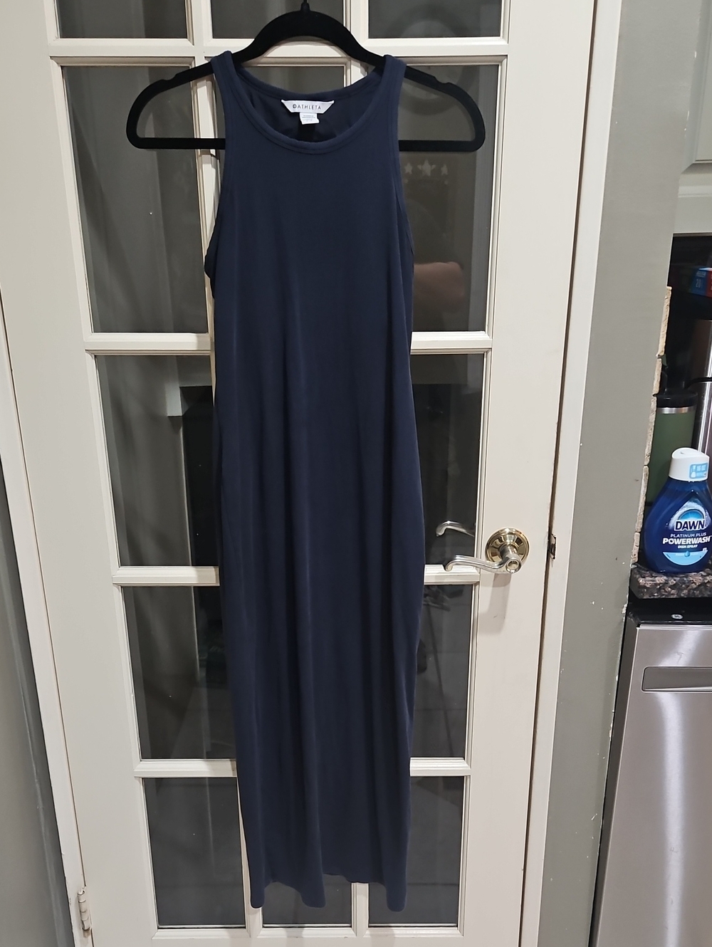 Athleta Dark Navy High-Neck Sleeveless Maxi Dress